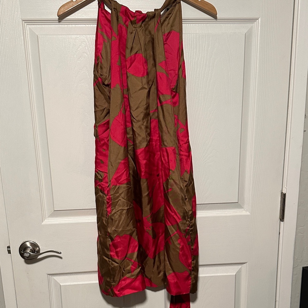 J. Crew Pink and Brown Dress silk vintage